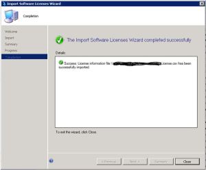 LicenceImportSuccess