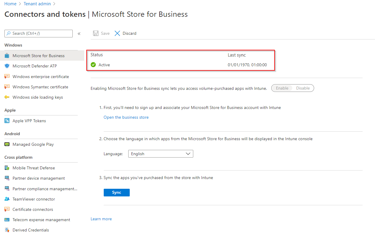 Microsoft Store for Business not synchronising with Intune | More than ...